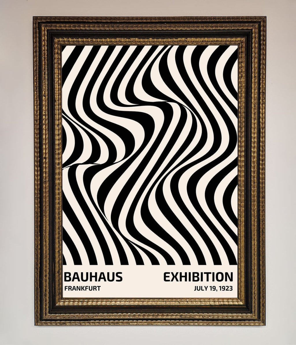 Wavy Black Lines Framed Poster