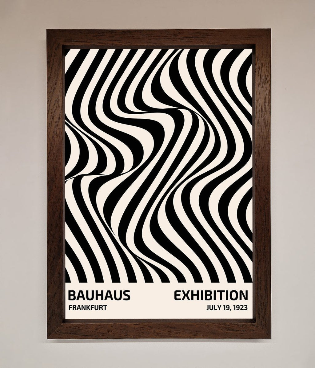 Wavy Black Lines Framed Poster