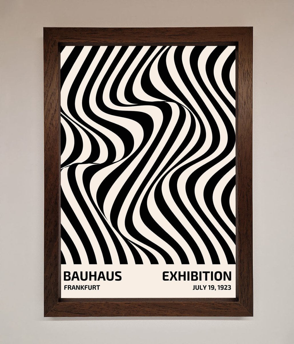 Wavy Black Lines Framed Poster