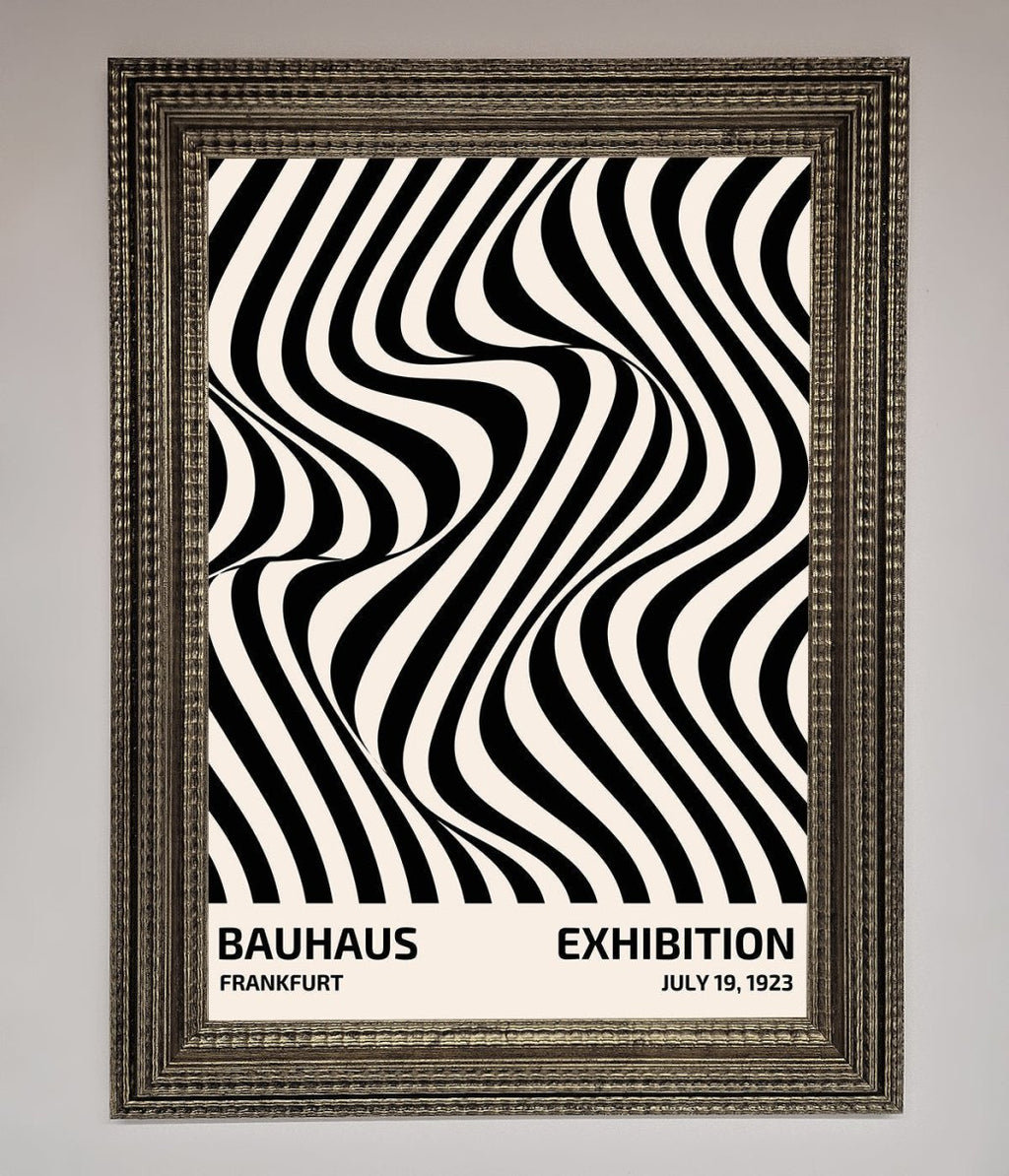 Wavy Black Lines Framed Poster