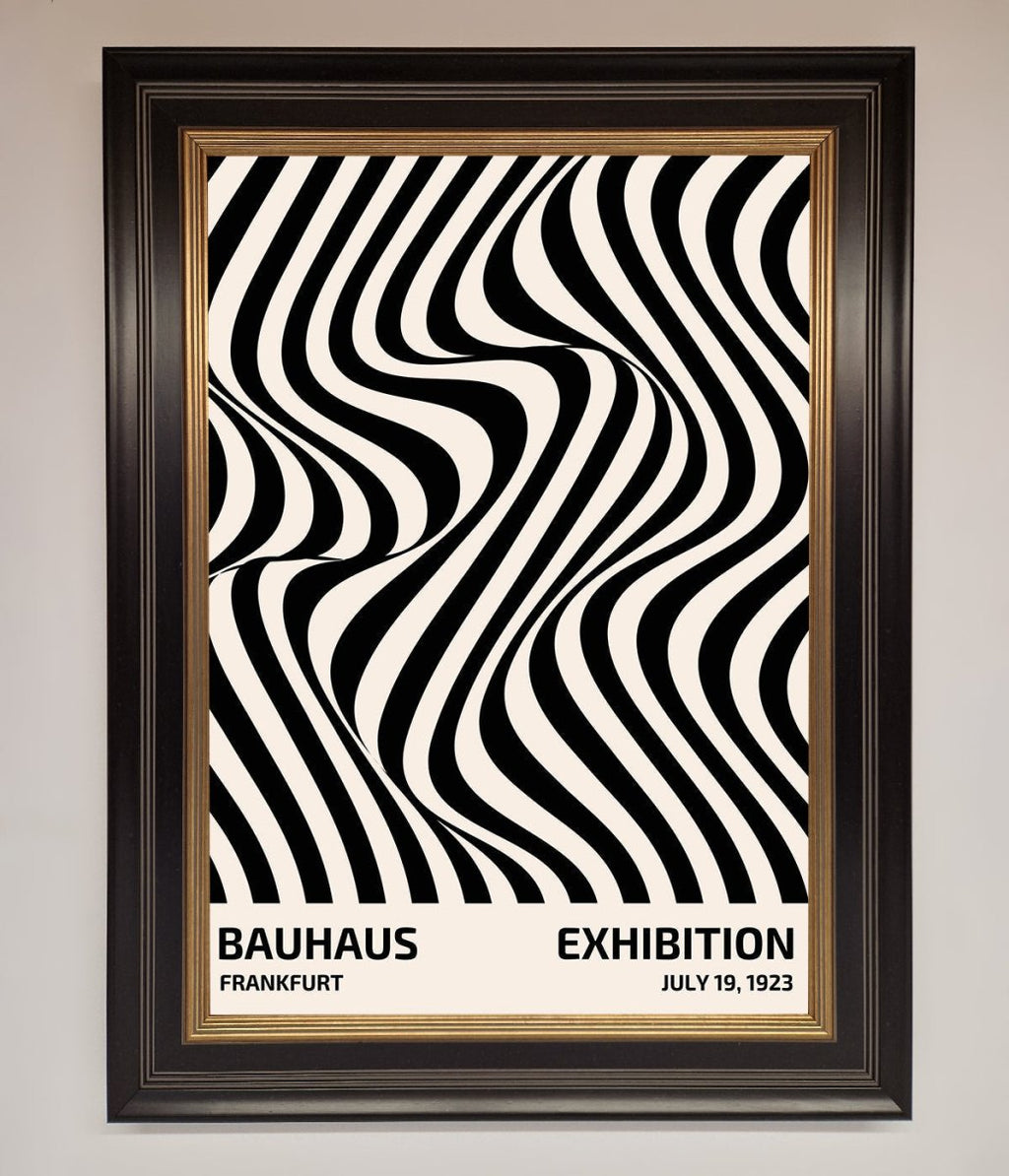 Wavy Black Lines Framed Poster