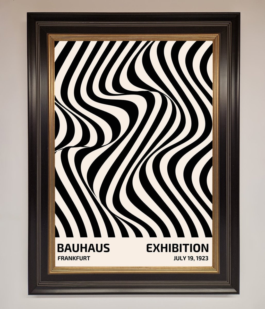 Wavy Black Lines Framed Poster