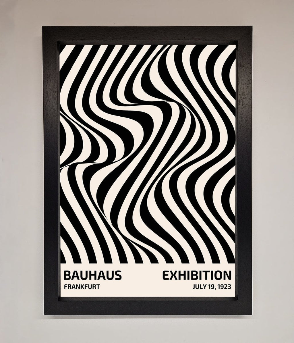 Wavy Black Lines Framed Poster