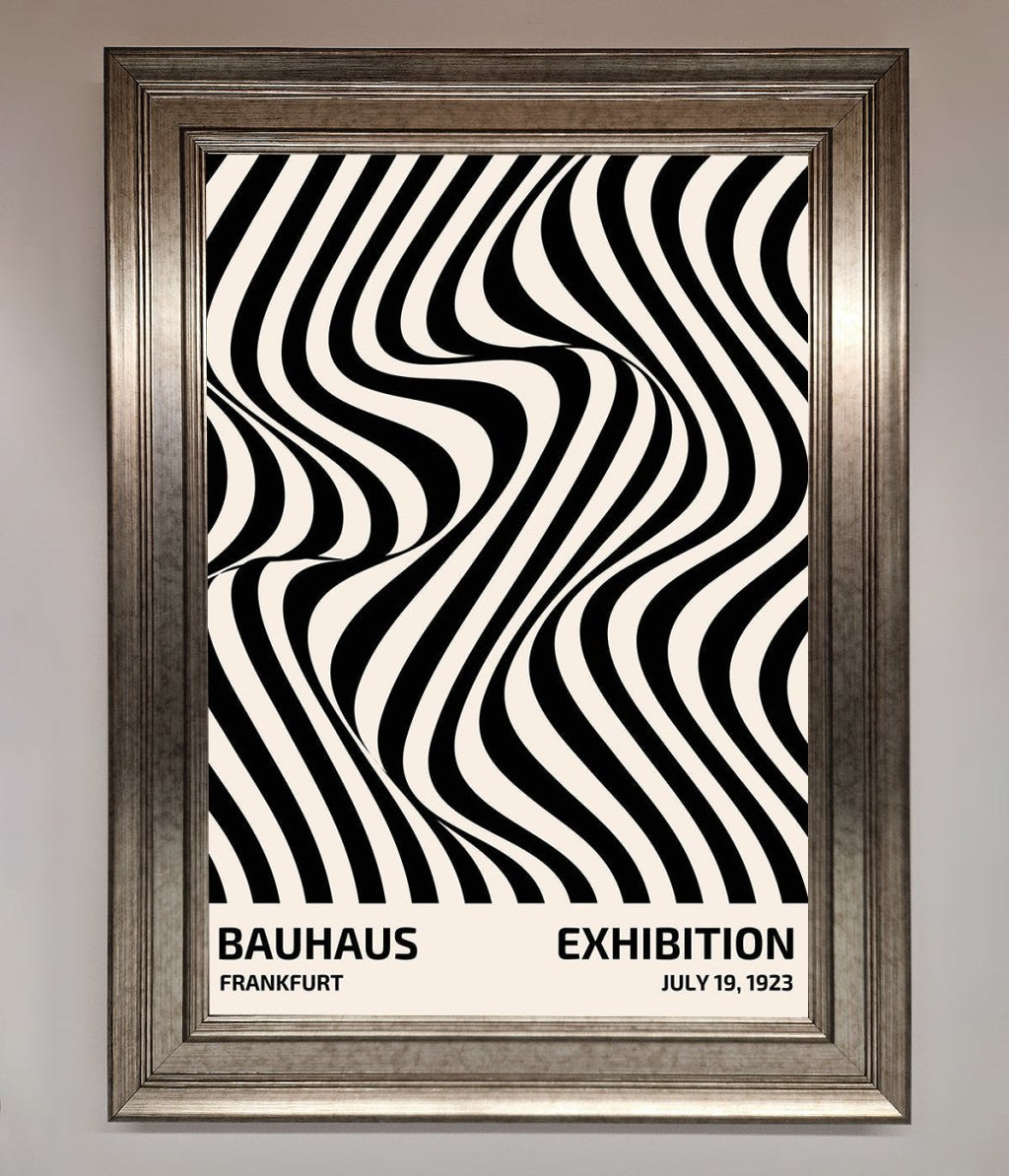 Wavy Black Lines Framed Poster