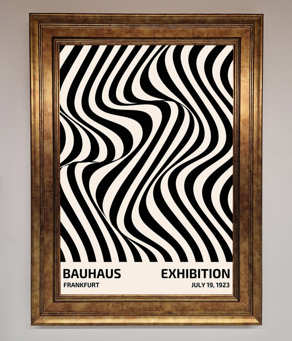 Wavy Black Lines Framed Poster