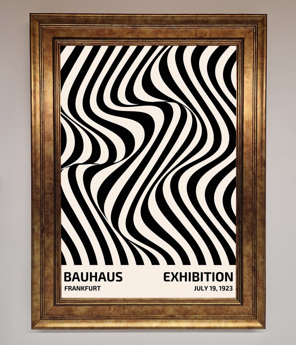 Wavy Black Lines Framed Poster