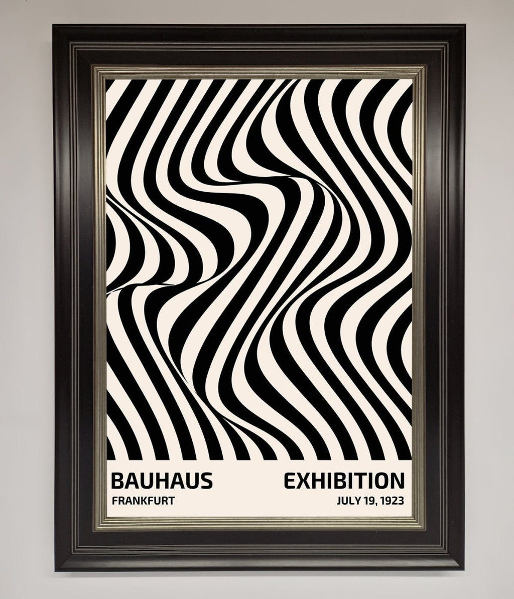 Wavy Black Lines Framed Poster