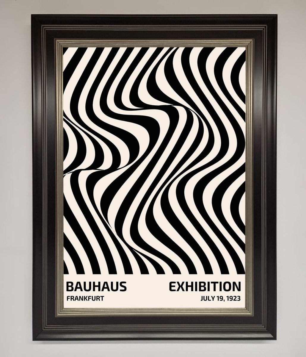 Wavy Black Lines Framed Poster