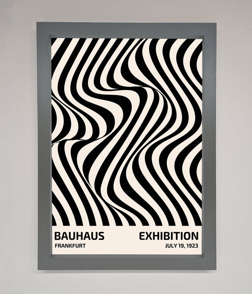 Wavy Black Lines Framed Poster
