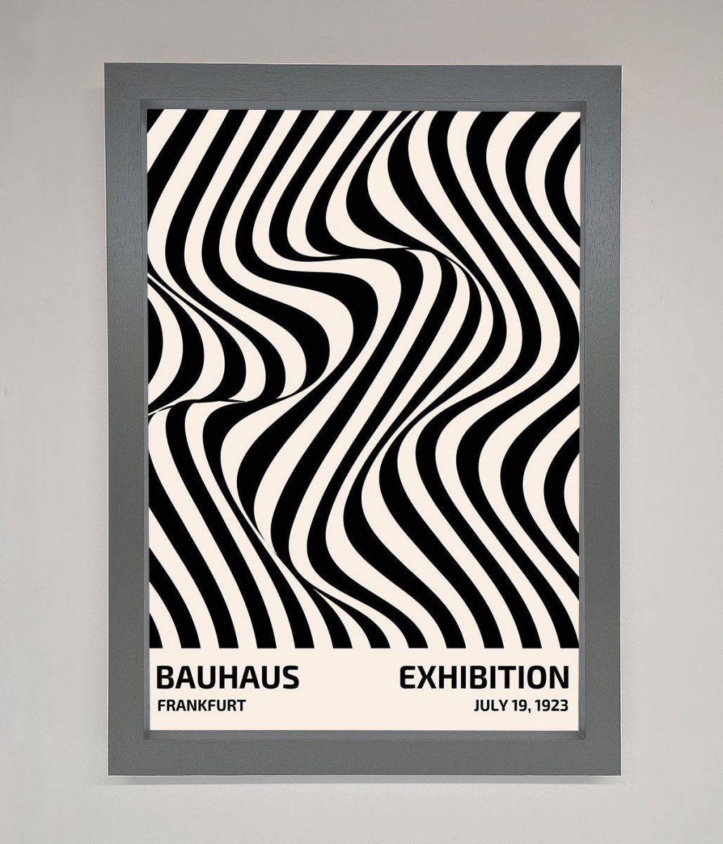 Wavy Black Lines Framed Poster