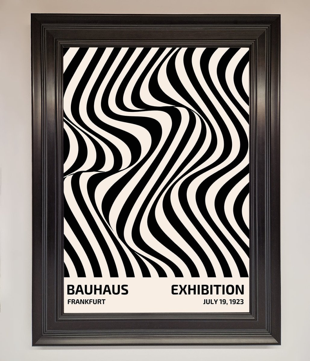 Wavy Black Lines Framed Poster