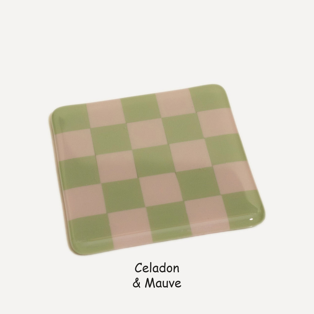 10cm Chequered Dual Colour Coaster Oceanside Collection