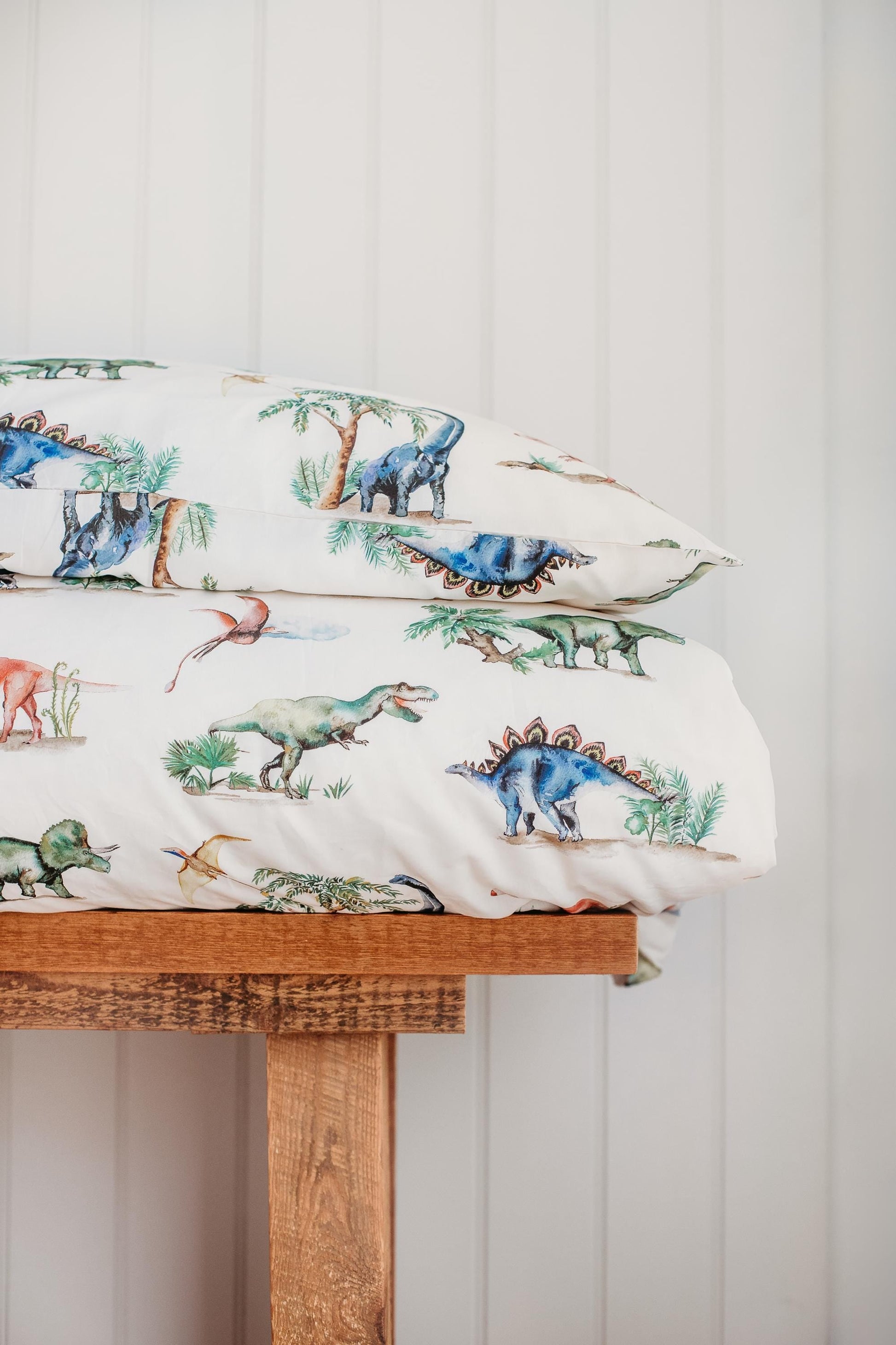 Dinosaur Bedding Set for Kids with Watercolour Design