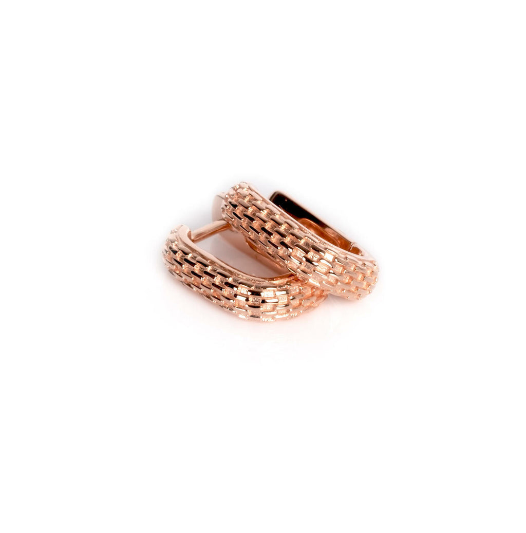 soft rose gold honey bee hoopy earrings resting on a delicate surface, a comforting and elegant gift
