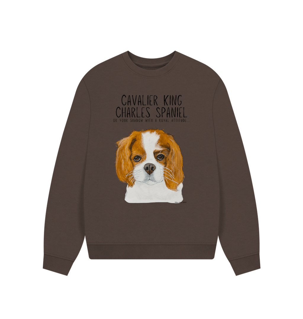 Oversized Eco-Luxe Sweatshirt with Cavalier Queen Energy