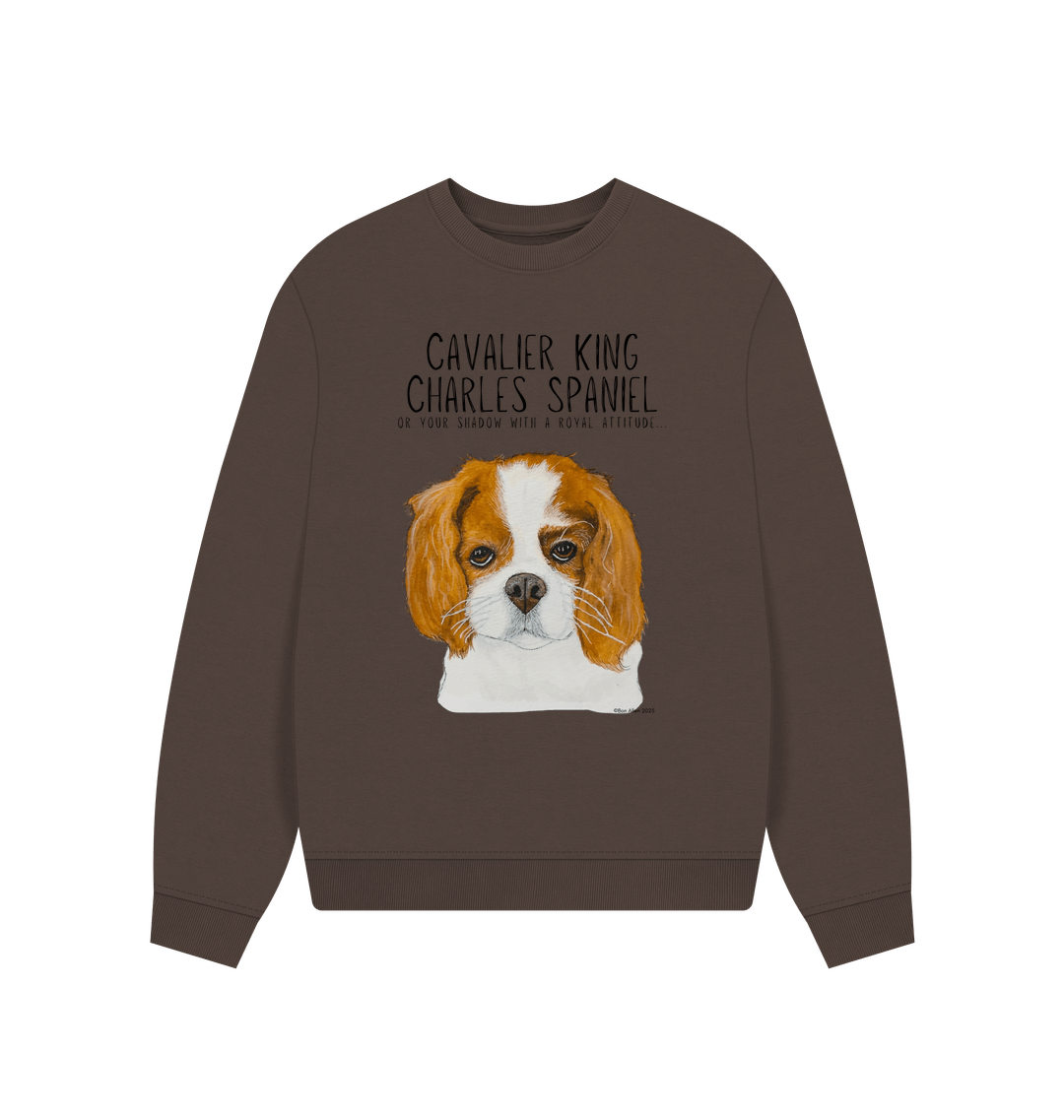 Oversized Eco-Luxe Sweatshirt with Cavalier Queen Energy