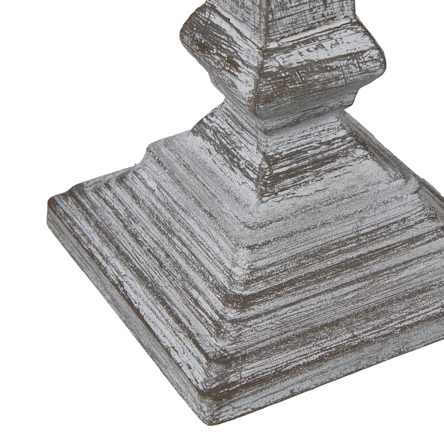 Capsa Column Table Lamp with linen shade, distressed wood base in elegant grey, rustic modern home lighting by Sostter at brixbailey.com