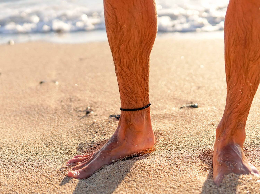 Black Lava Anklet for Men