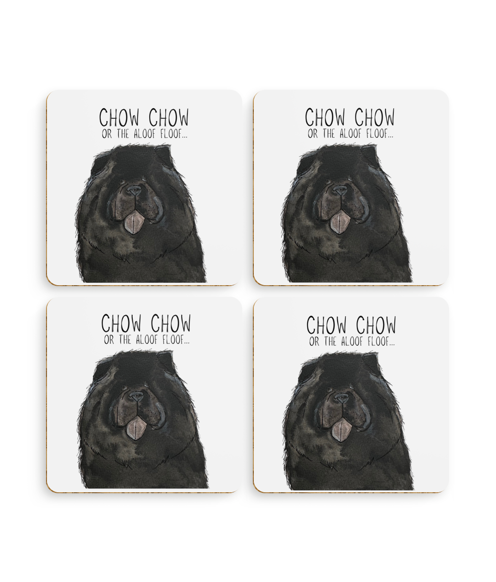Black Chow Chow Coasters Set of 4