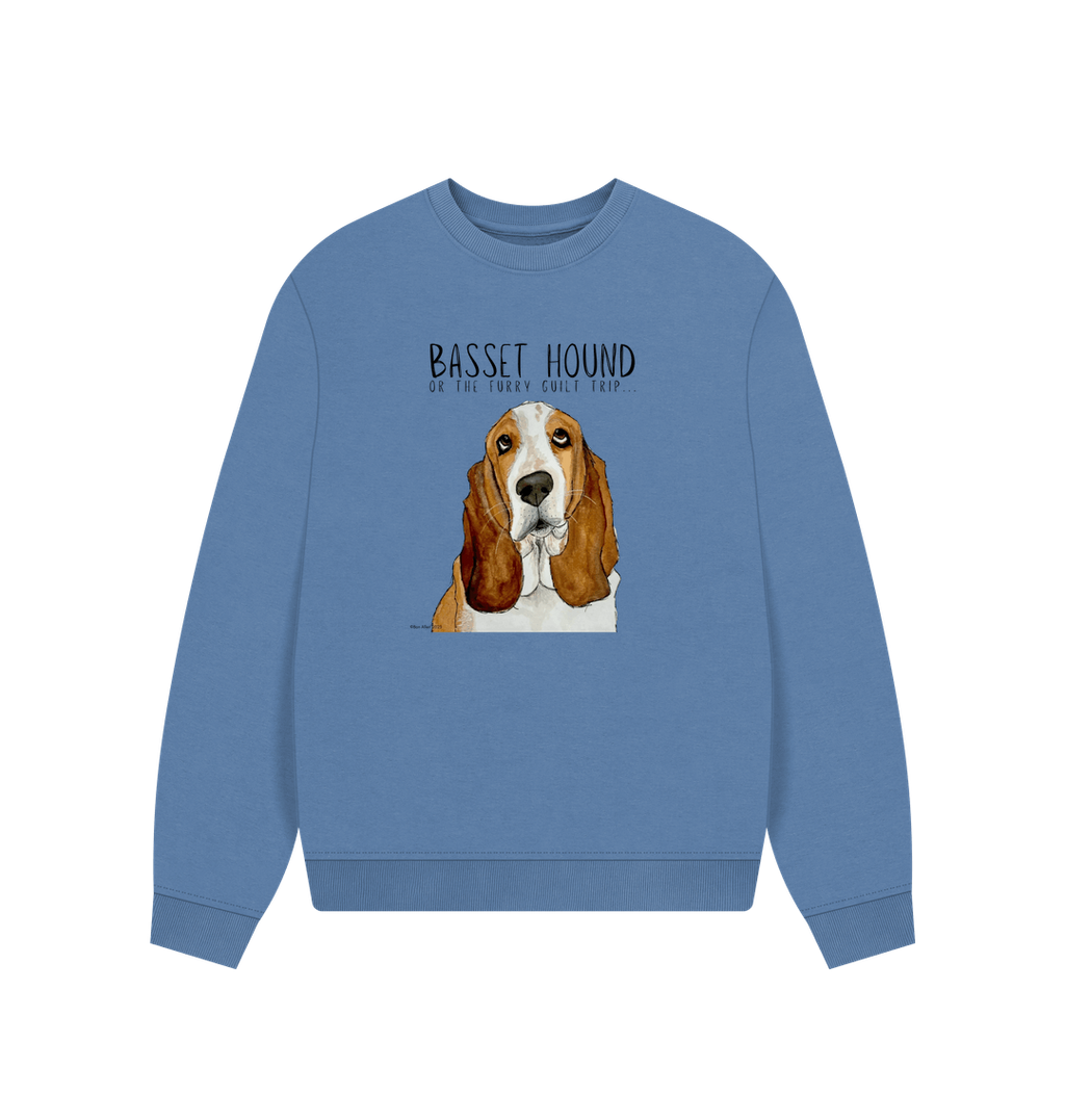 Basset Hound Women's Oversized Sweatshirt in Organic Cotton