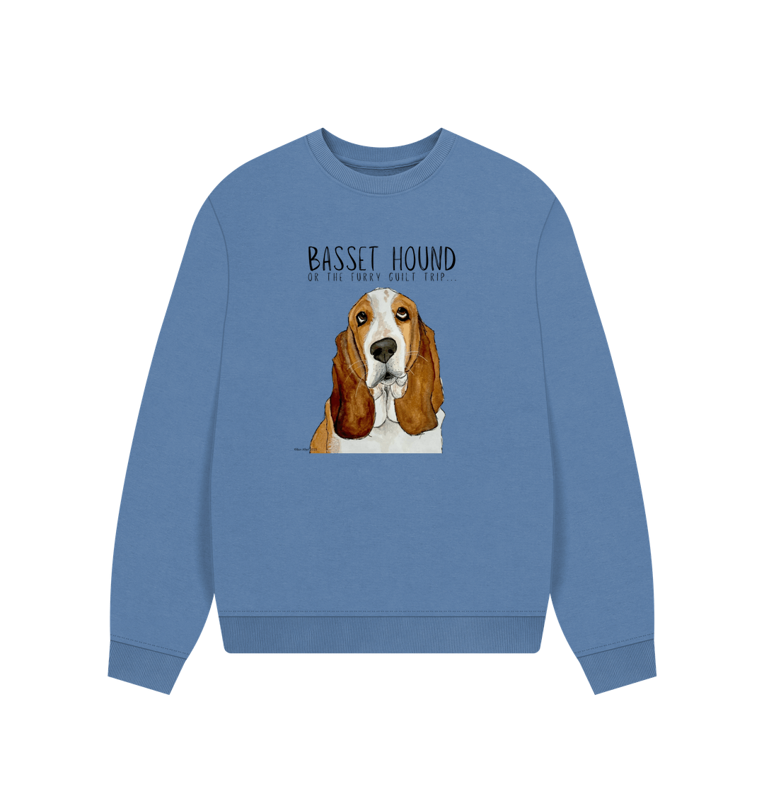 Basset Hound Women's Oversized Sweatshirt in Organic Cotton