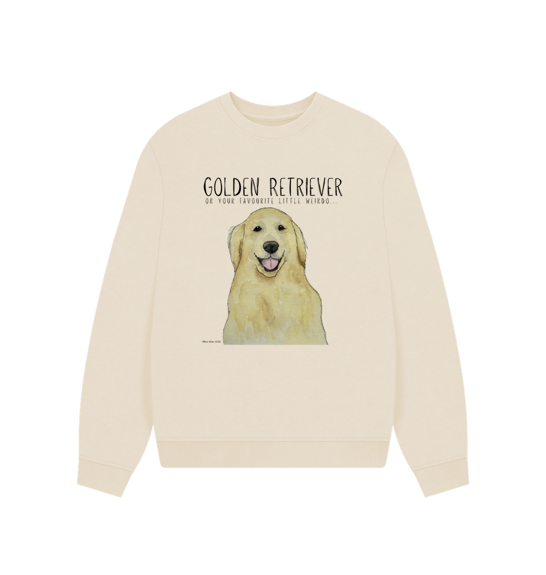 Golden Retriever Vibes Sustainable Womens Oversized Sweatshirt