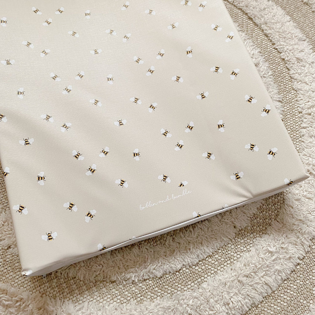 Anti-Roll Wedge Changing Mat - Bee Print
