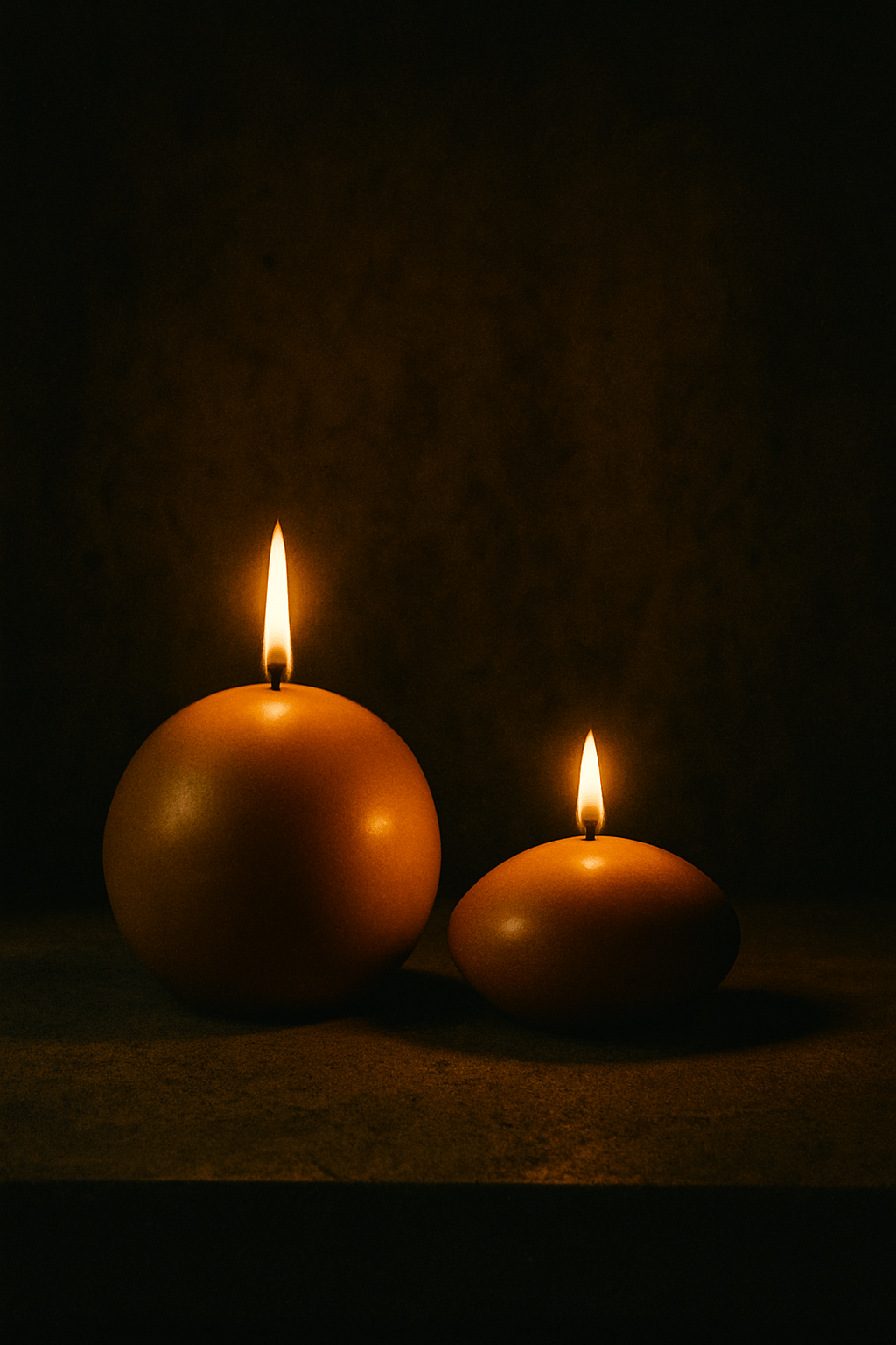 Ball and Ellipse Beeswax Candle Set of 2