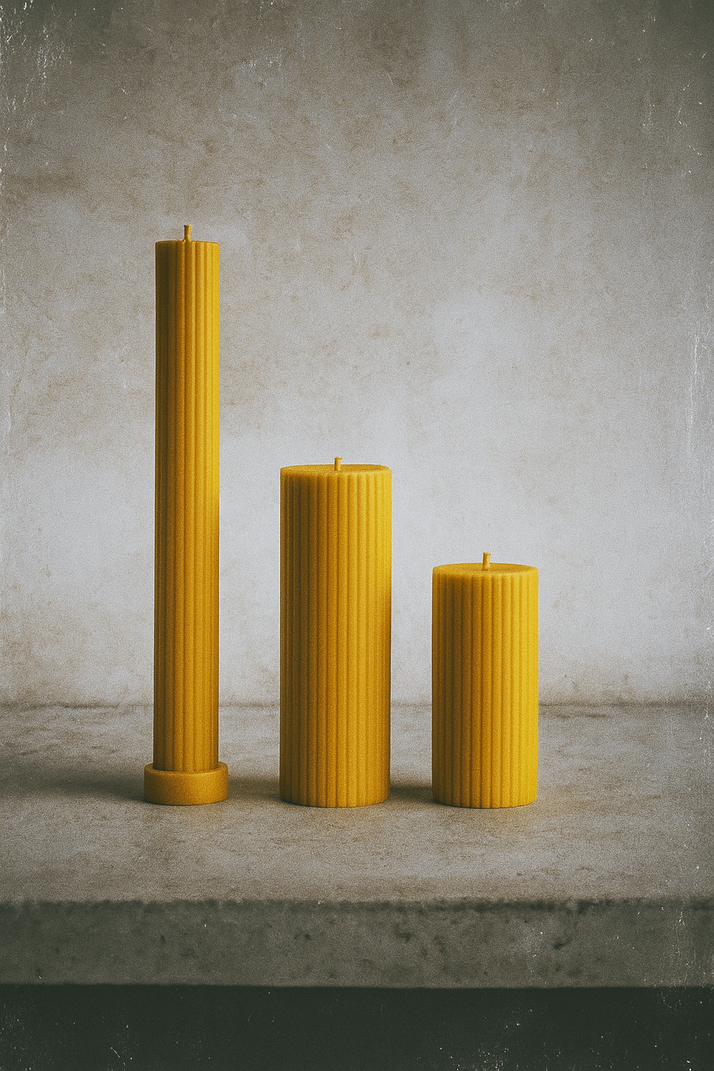 Pure Beeswax Pillar Candles Set of 3