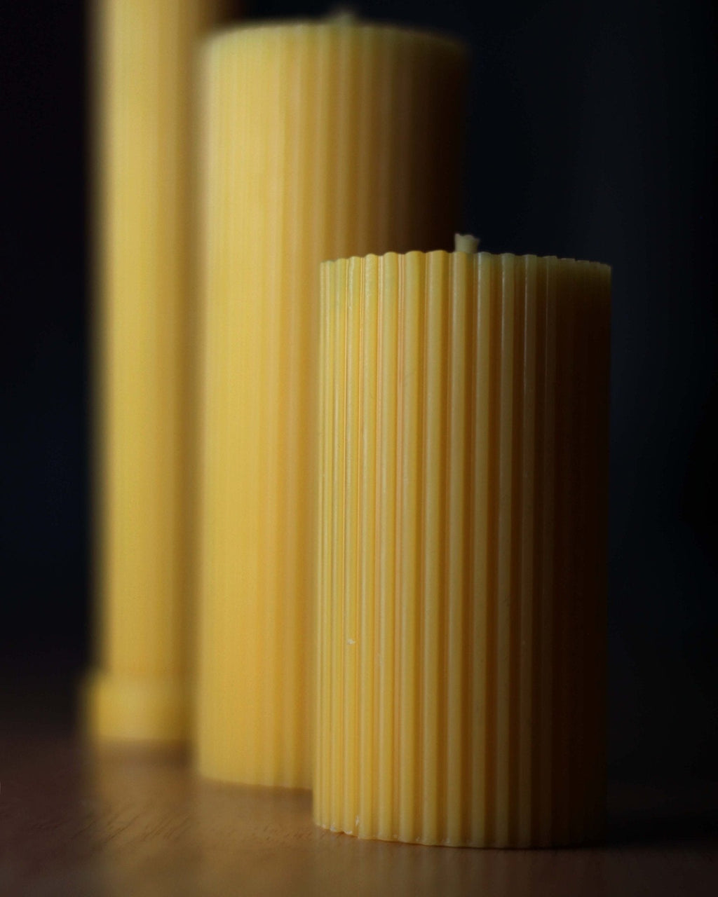 Pure Beeswax Pillar Candles Set of 3