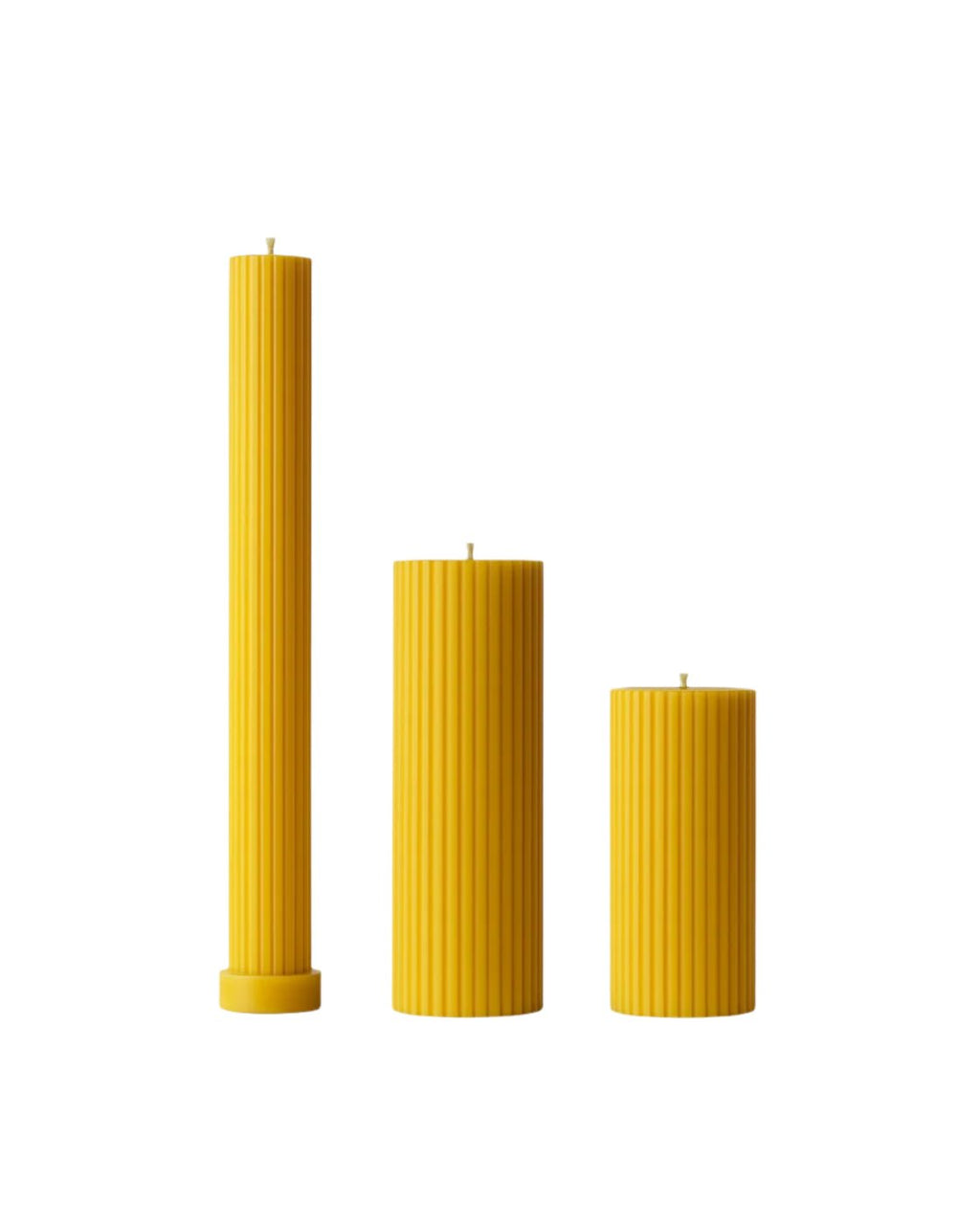 Pure Beeswax Pillar Candles Set of 3