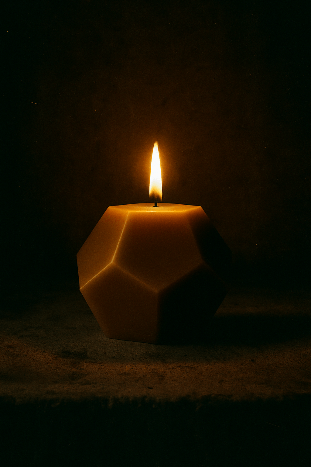 Dodecahedron Beeswax Pillar Candle