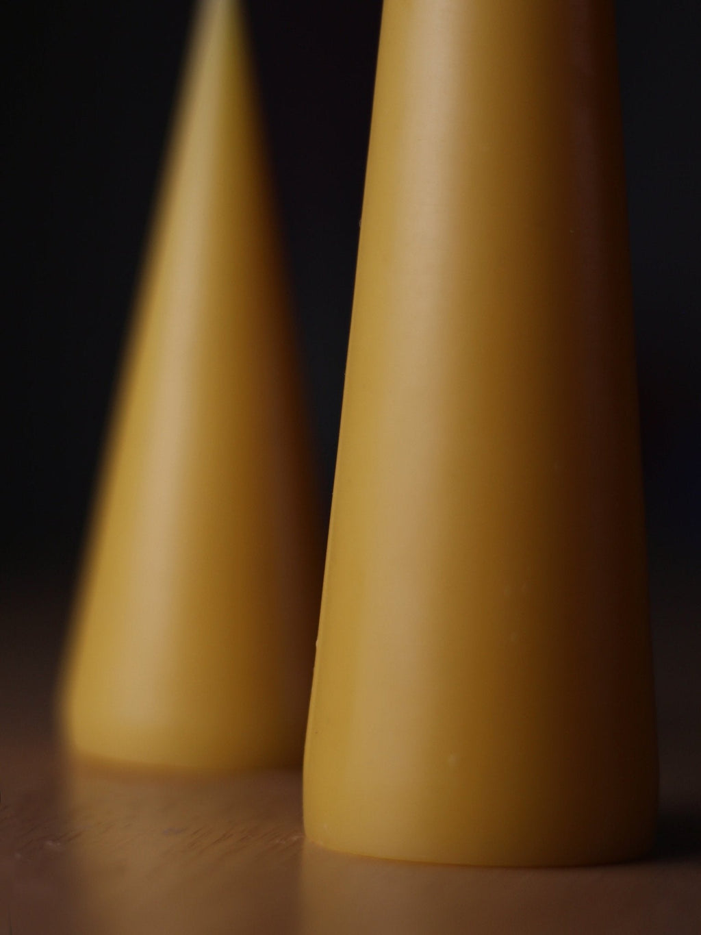Double Cone Beeswax Pillar Candles Set of 2