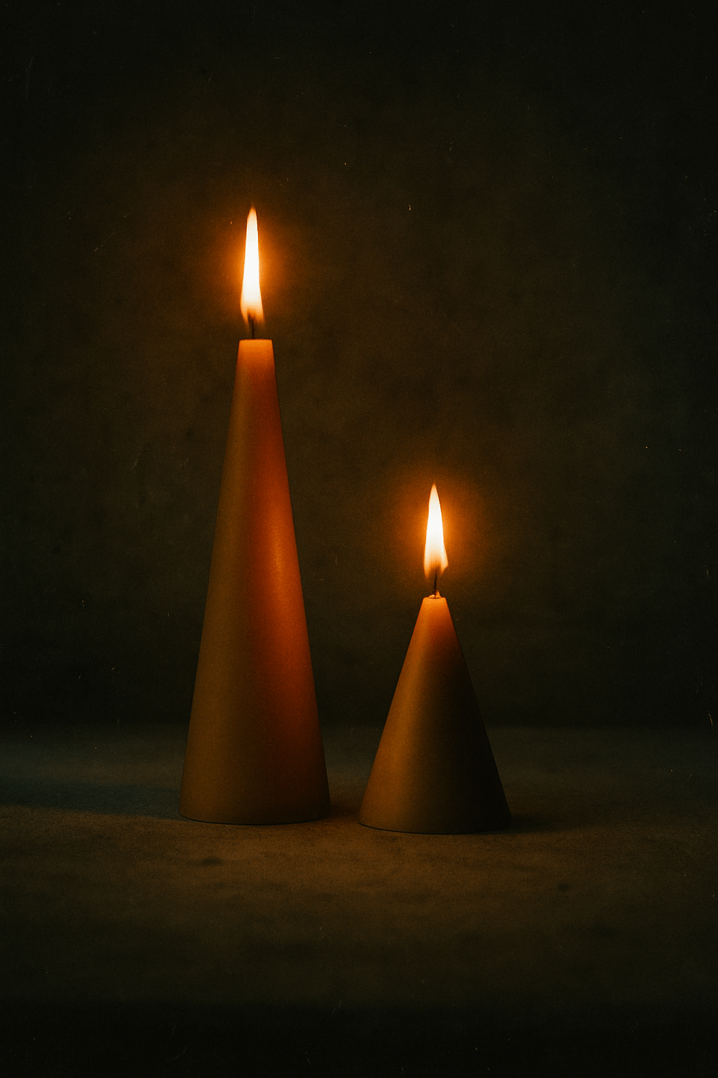 Double Cone Beeswax Pillar Candles Set of 2