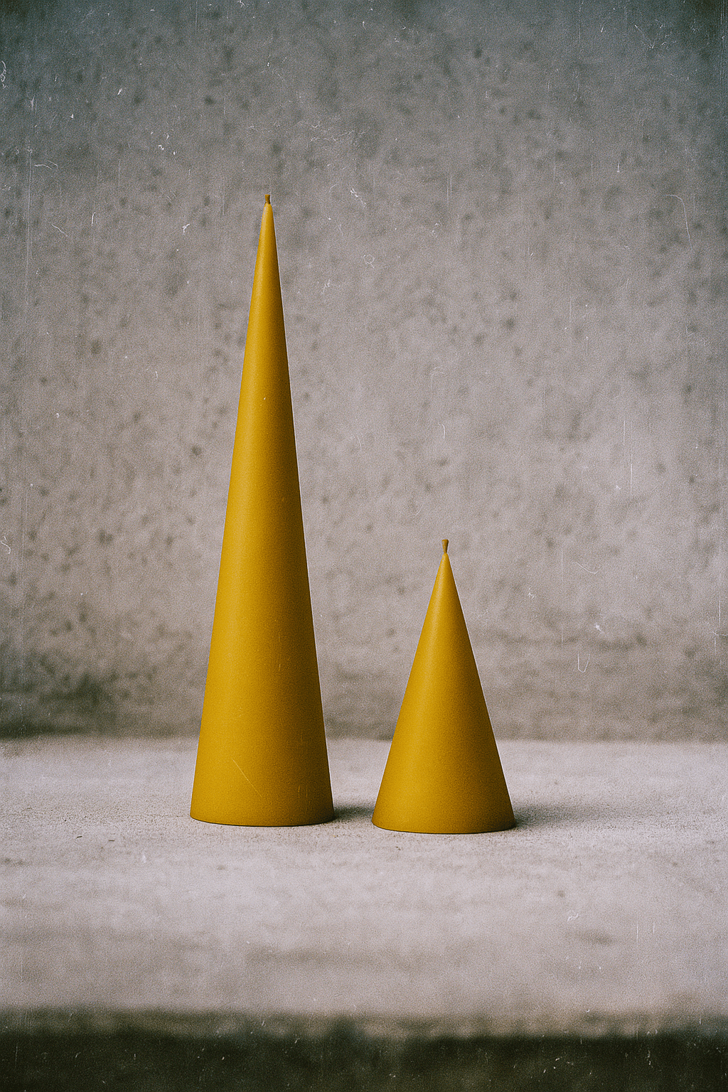Double Cone Beeswax Pillar Candles Set of 2
