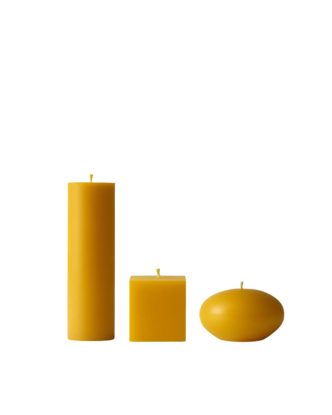 Geometric Beeswax Pillar Candles Set of 3