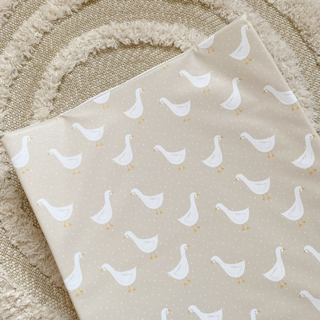 Anti-Roll Wedge Baby Changing Mat - Splash Goose print
