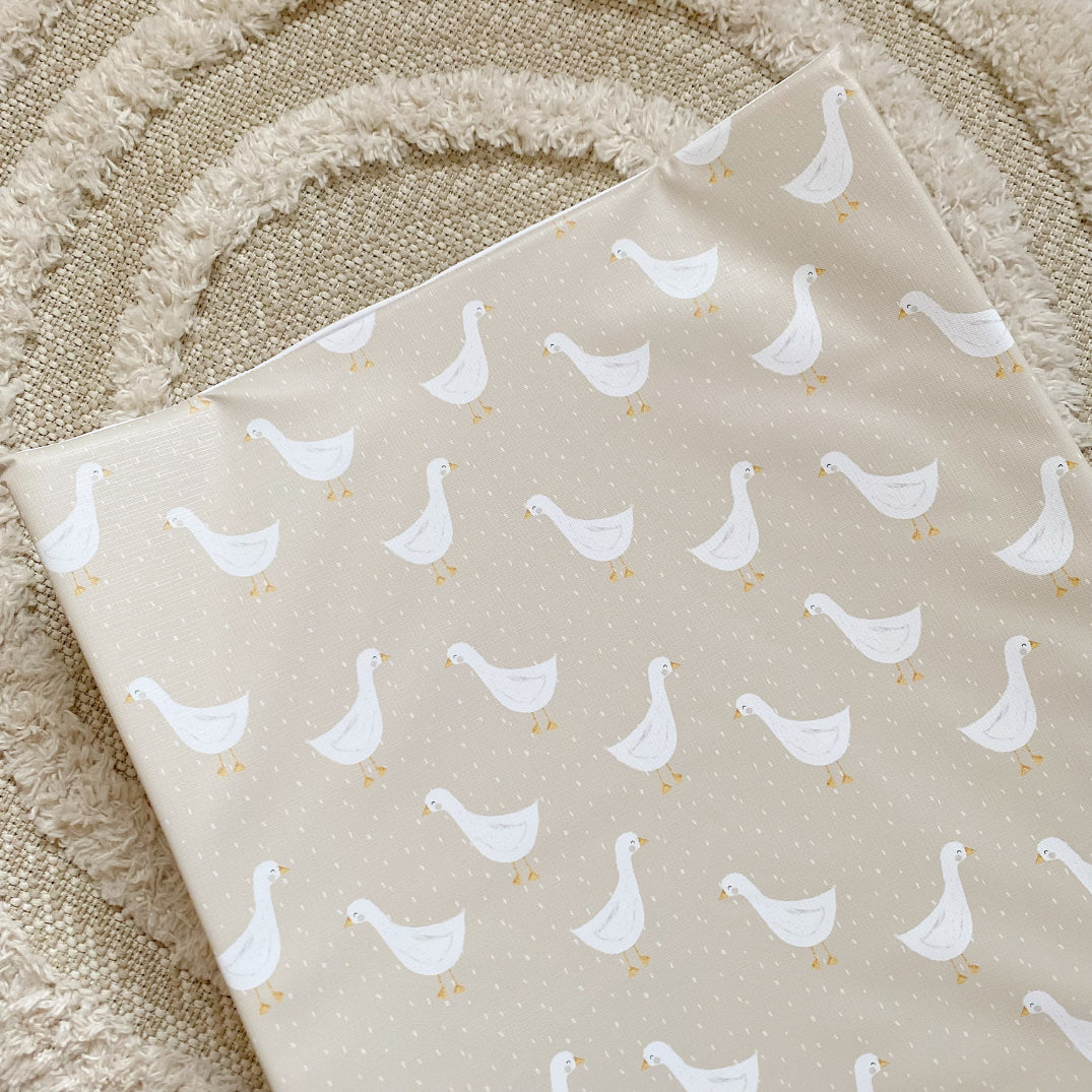 Anti-Roll Wedge Baby Changing Mat - Splash Goose print