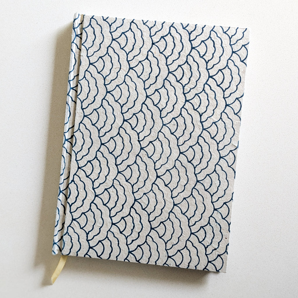 Recycled Paper Notebook A5 with Hardcover and Ribbon Bookmark