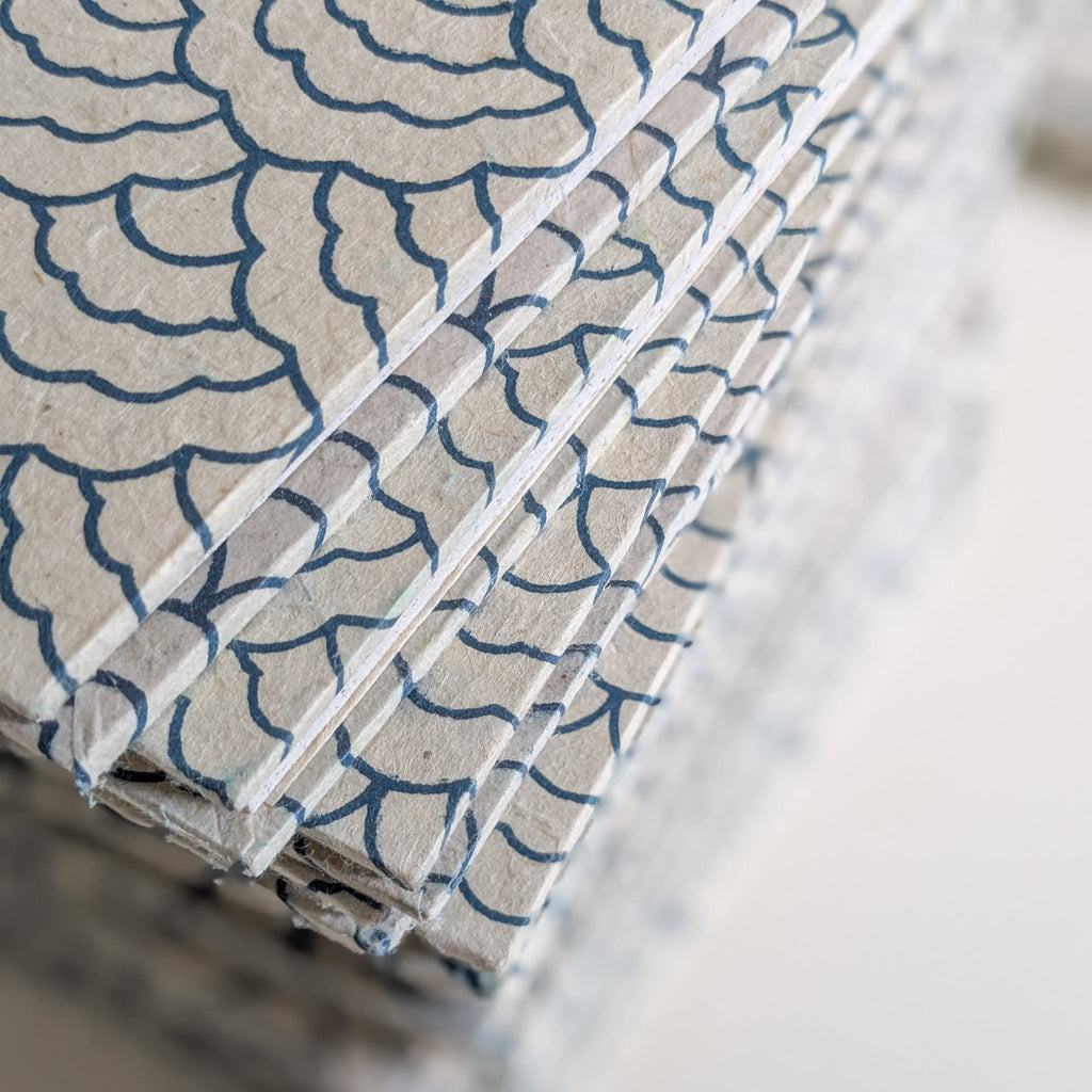 Recycled Paper Notebook A5 with Hardcover and Ribbon Bookmark