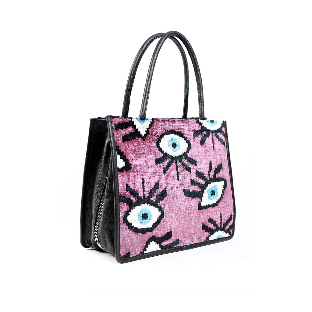 Bernadette Silk & Leather Tote Bag – Spacious & Handcrafted by Jkel at www.brixbailey.com