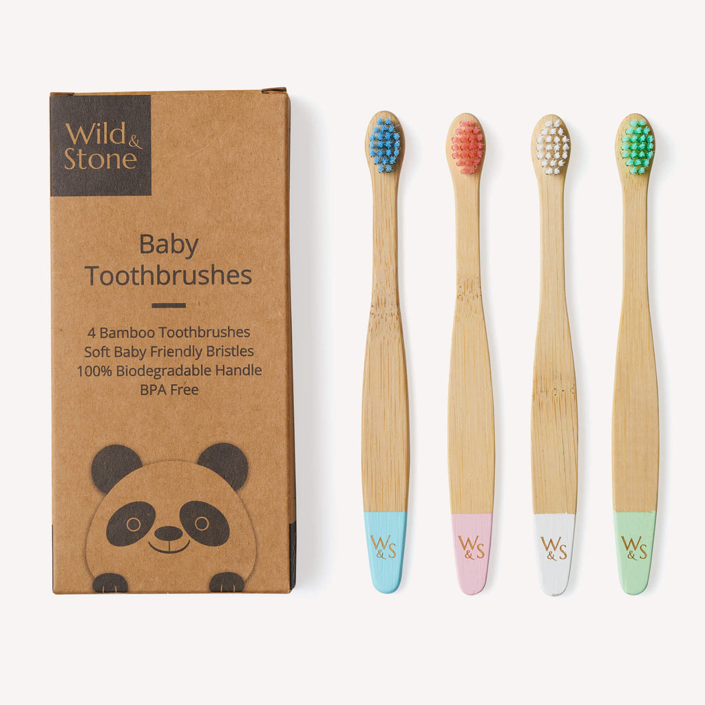 Baby Bamboo Toothbrush 4 Pack Extra Soft Bristles