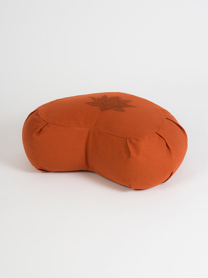 Organic Cotton Crescent Lotus Zafu Buckwheat Meditation Cushion