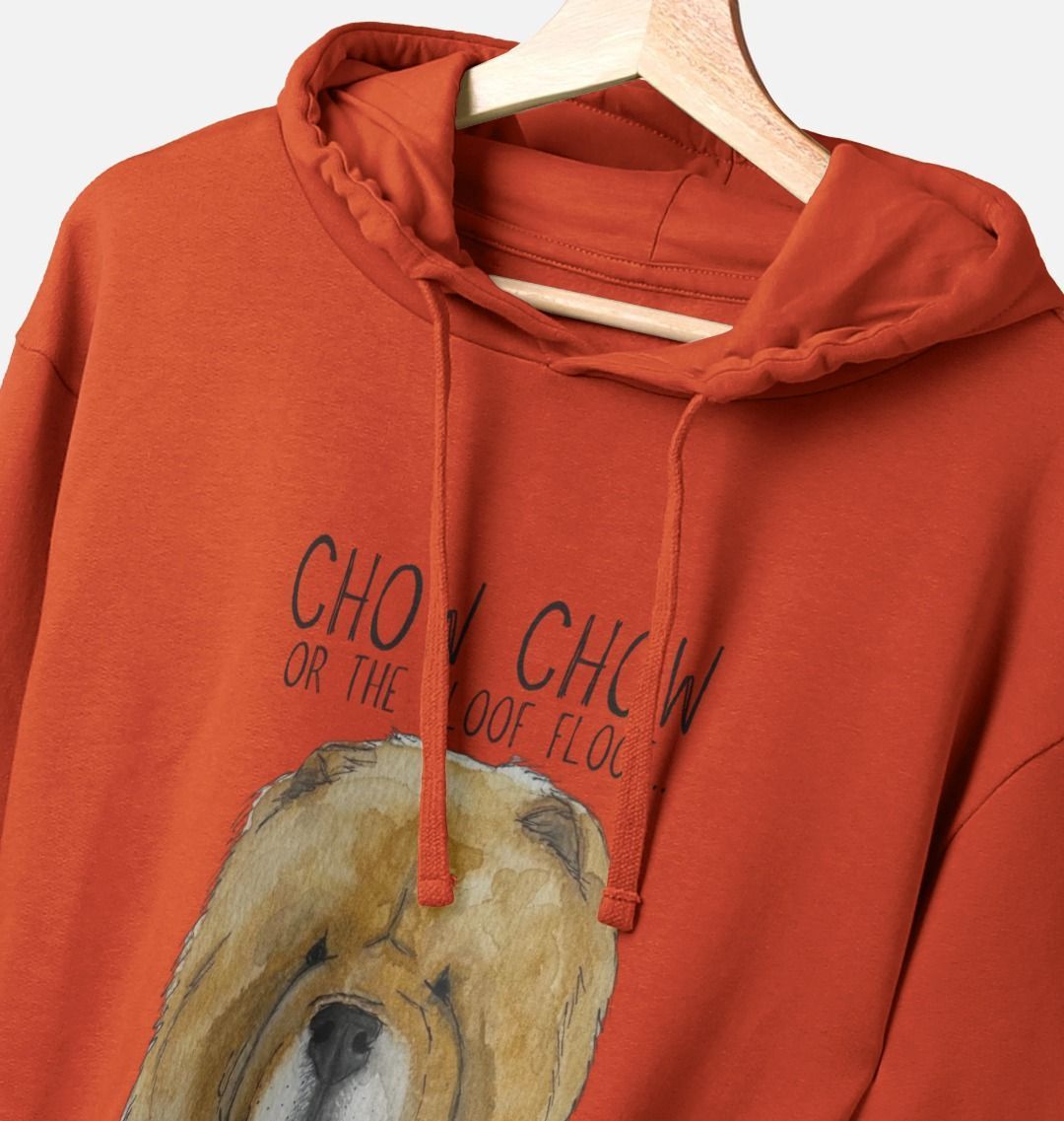 Red Chow Chow Men's Hoodie with Pocket Detail