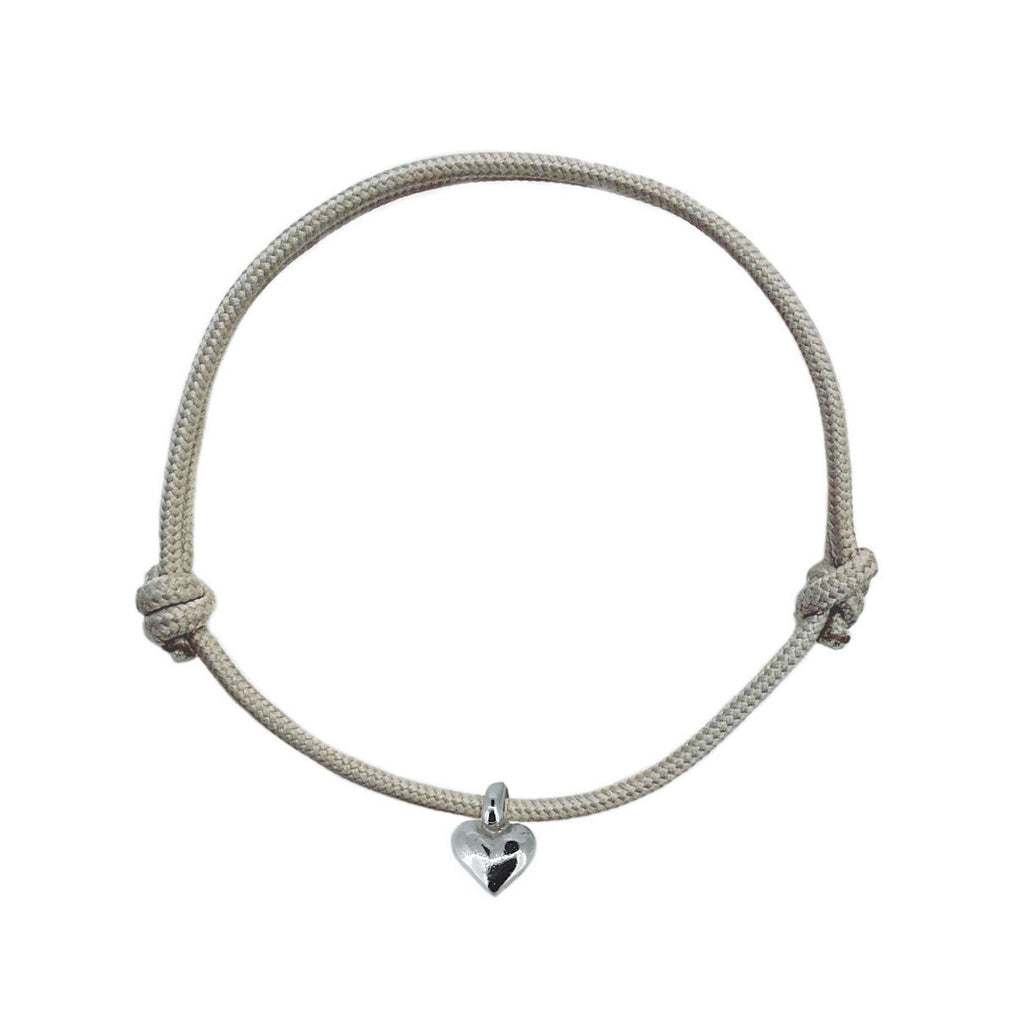 Baby Heart Rope Bracelet in Sterling Silver