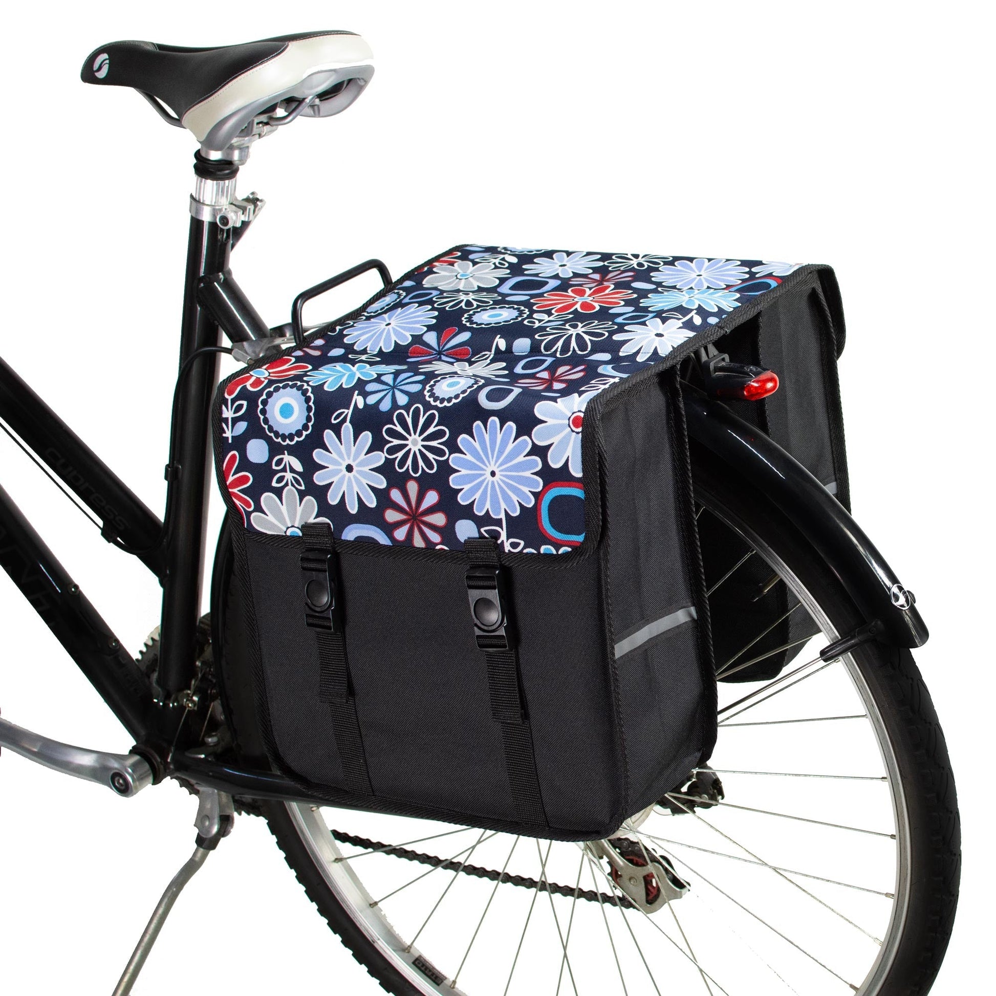 Daisy Flowers Bicycle Double Pannier Bag for Rear Rack