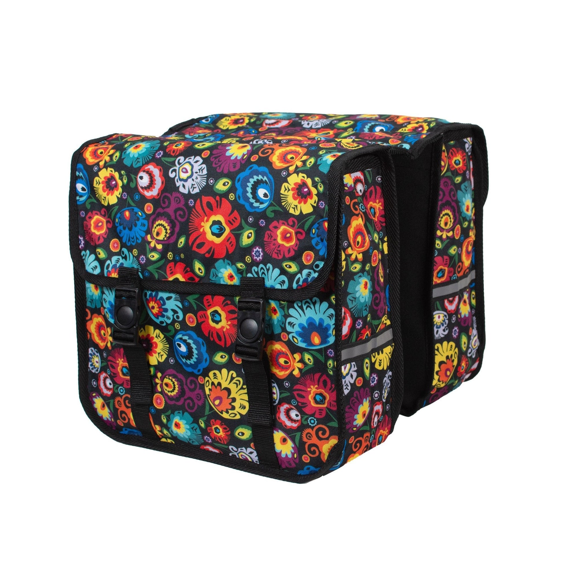 Bicycle Double Pannier Bag in Folklore Flowers