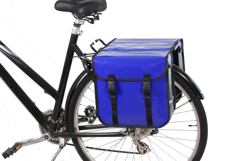 Classic Waterproof Bicycle Double Panniers in Blue