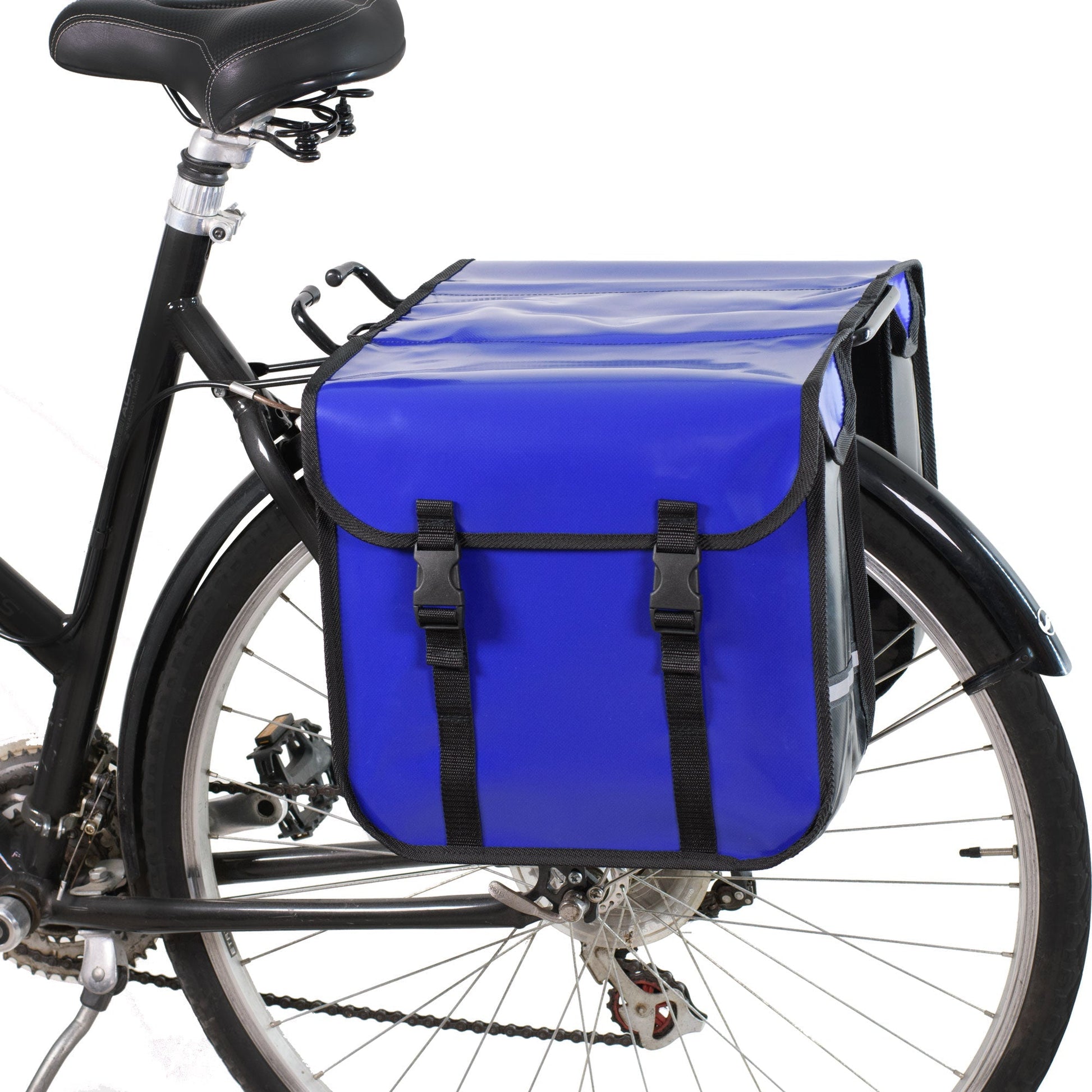 Classic Waterproof Bicycle Double Panniers in Blue