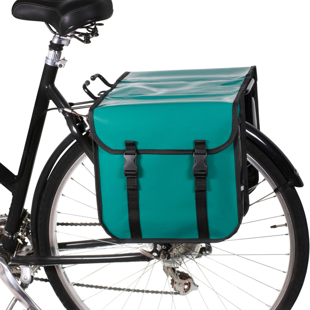 Waterproof Bicycle Double Panniers in Forest Green